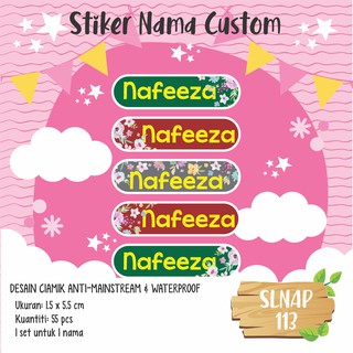 Slnap 113 Sticker Nama Anak Kartun Girl Bunga Flower Cantik Lucu Funny