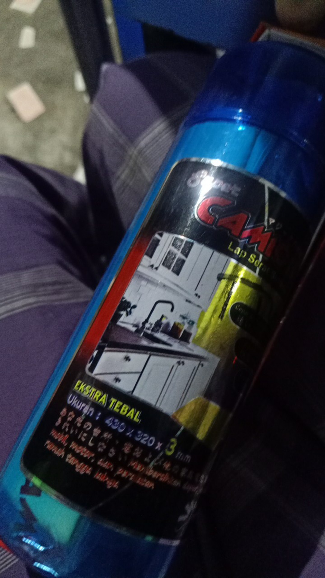 Lap Kanebo Ecer Camion Biru 430x320x3mm Serbet Keset (kode I) Chamois Lap Serat Sintesis Box Biru