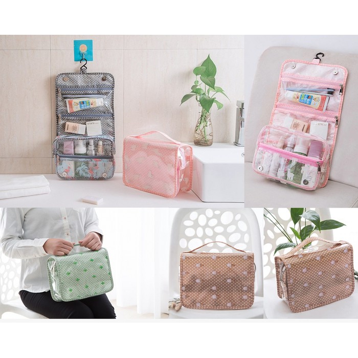 Hanging Toiletries PVC Bag Kosmetik Travel Tas Alat Mandi T6300 Doky