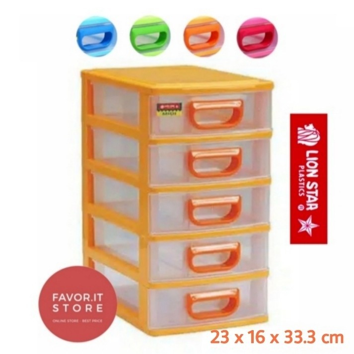 LACI PLASTIK SUSUN 5 ESTIMA MIDI CONTAINER M-5 LION STAR 000895