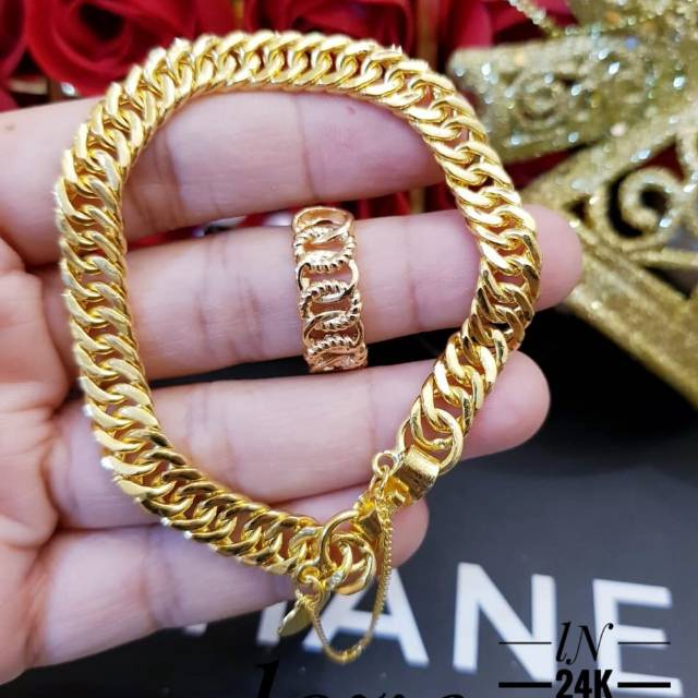 Xuping gelang dan cincin lapis emas 24k 1926j