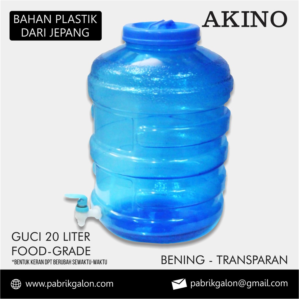 Guci Galon Kran AKINO 20 liter (Bahan dari Jepang) (GOJEK