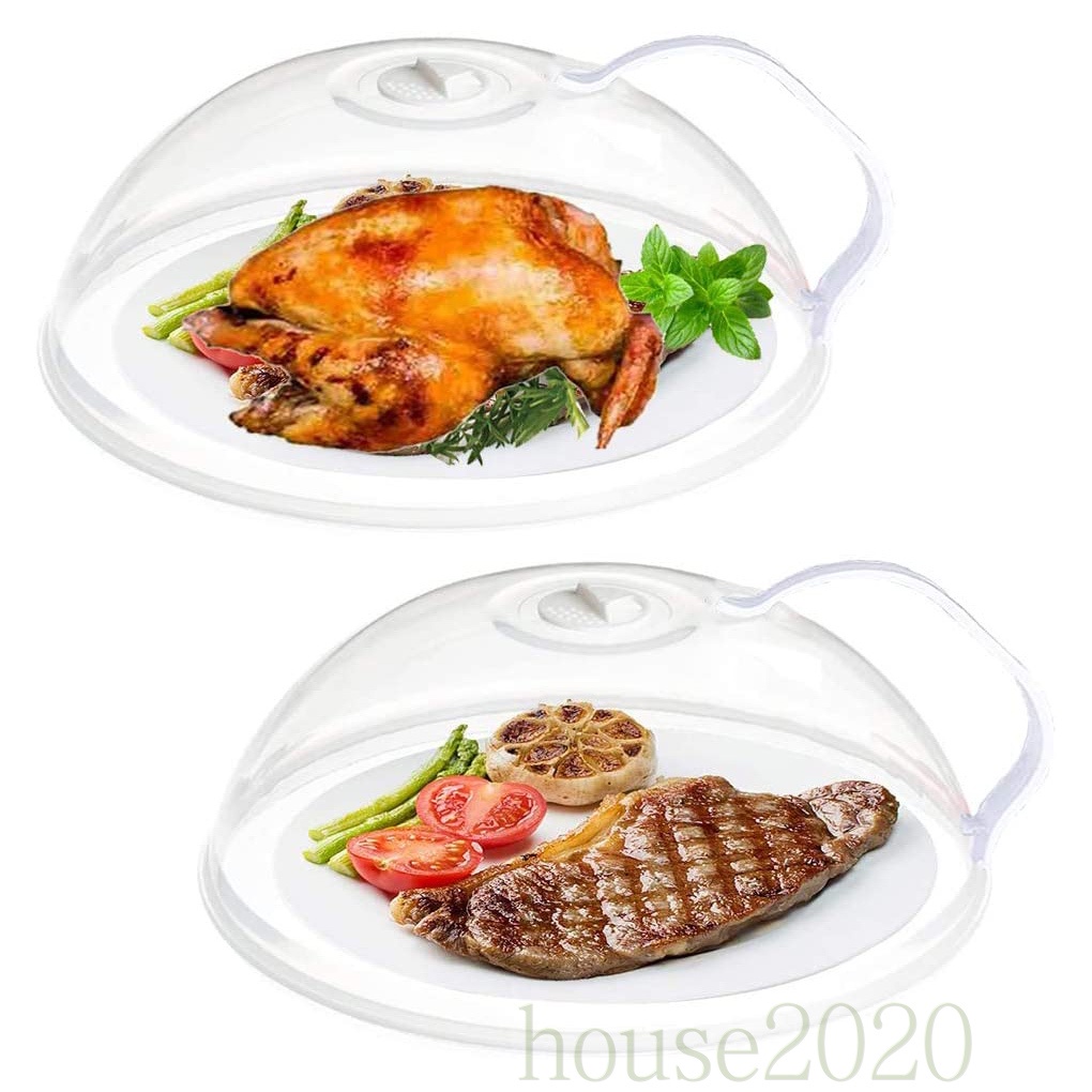 [house2020]Food Splatter Cover Microwave Oven Anti Spluttering Lid with Steam Vent Kitchen Food Splatter Guard