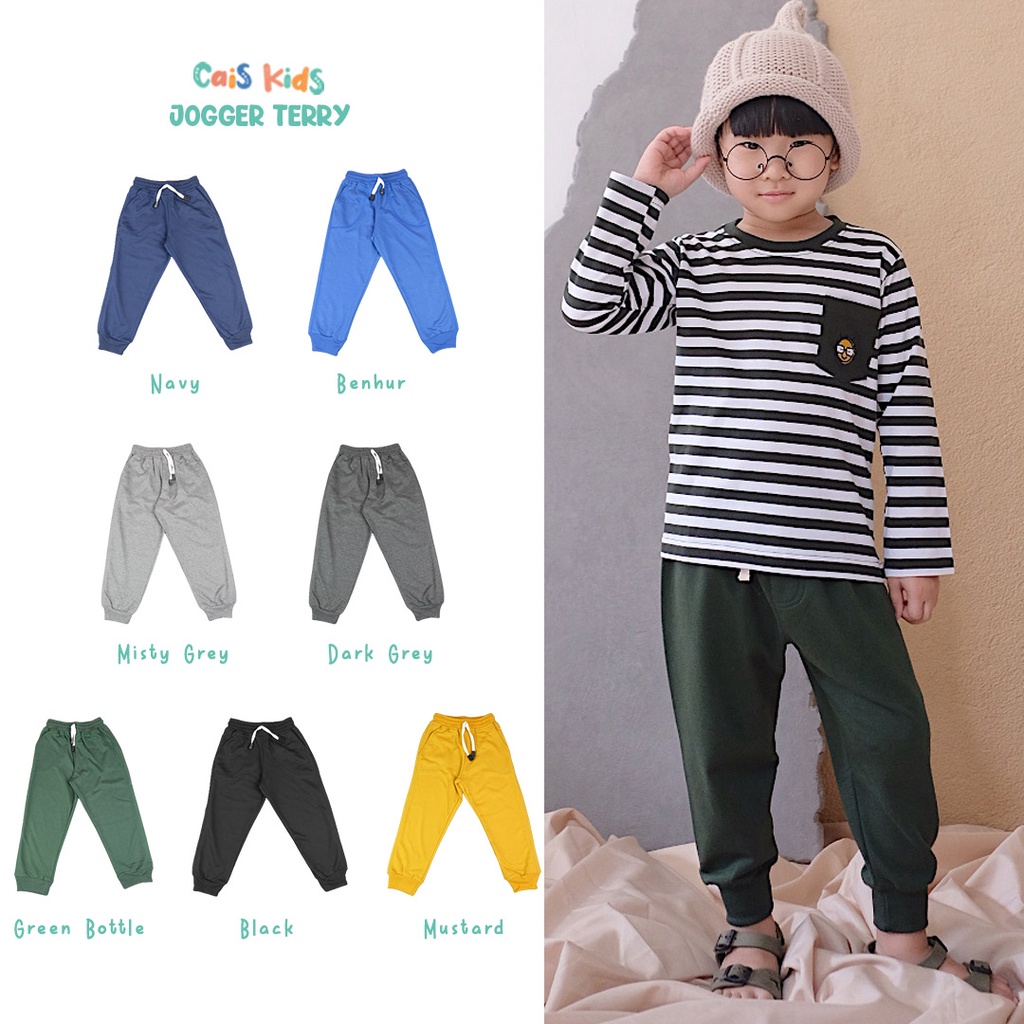 Celana Jogger Anak 1-7 Tahun bahan baby terry premium