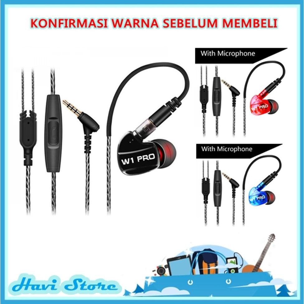 E0908 Knowledge Zenith Headset Earphone Olahraga Dengan Mic - Qkz-W1 Pro New