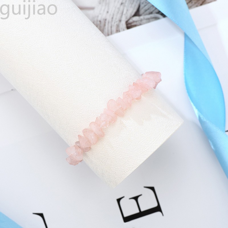 Gelang Kristal Kuarsa Rose Quartz Reiki Untuk Penyembuhan