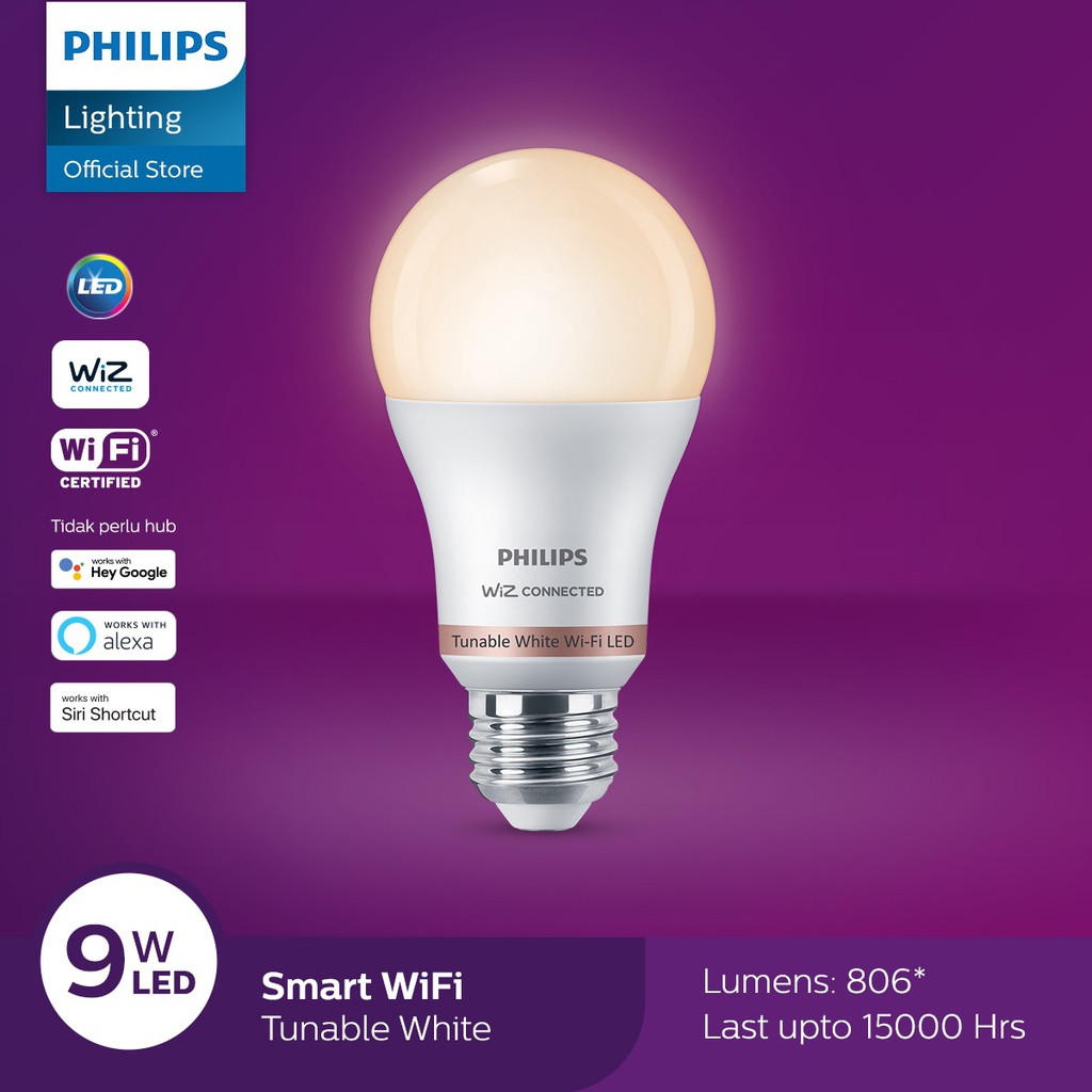 Lampu Philips Smart WiFi LED 9W - Tunable White (Putih)