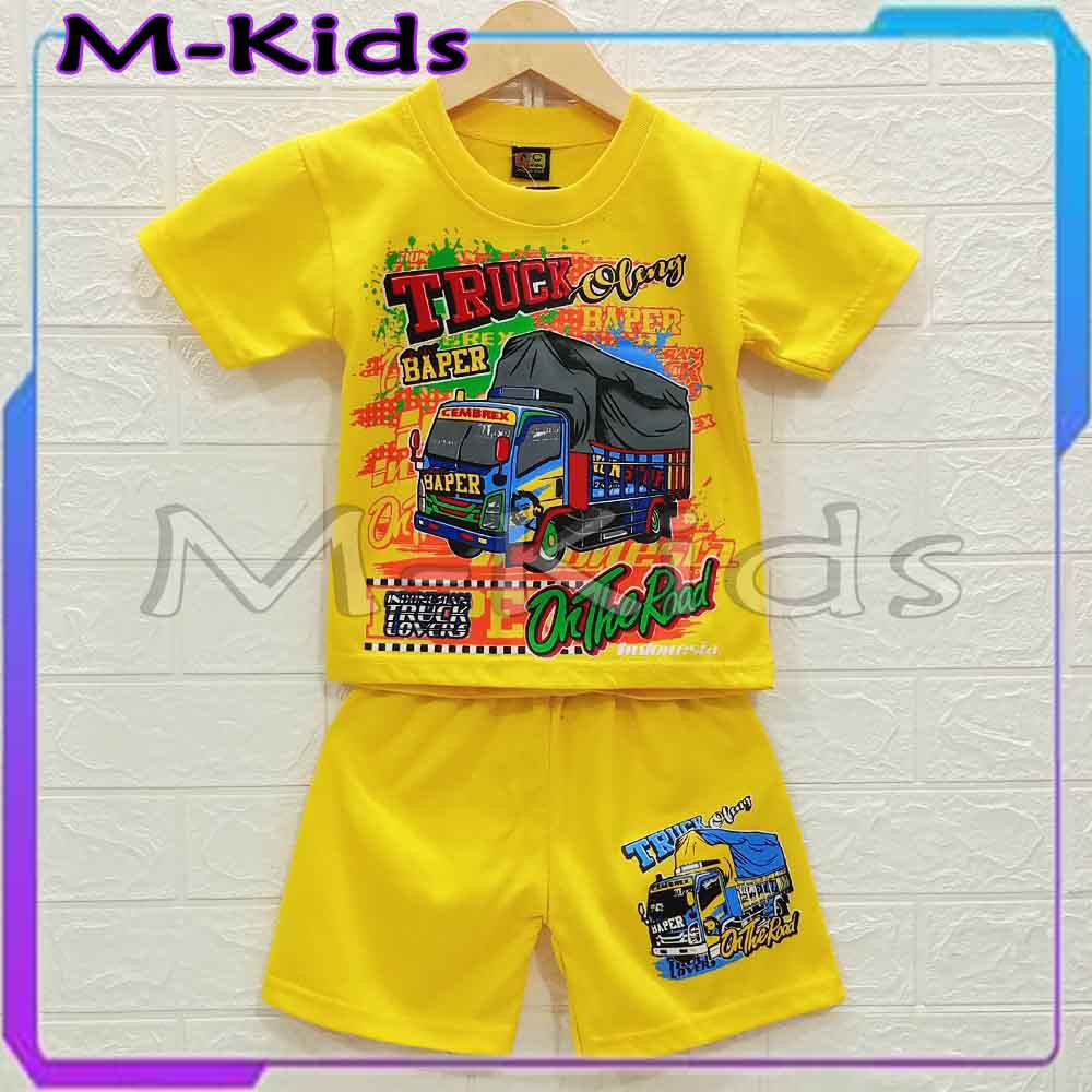 MKids88 - Baju Setelan KAOS Anak Gambar Truck Oleng / Truk Oleng