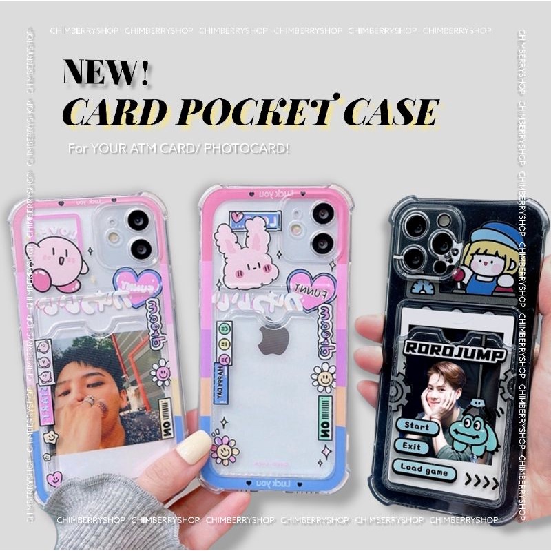 READY | Kirby Clear Soft Case Iphone 12 11 Pro Max XR X XS 7 8 Plus Casing Slot Kartu Kantong Kartu 