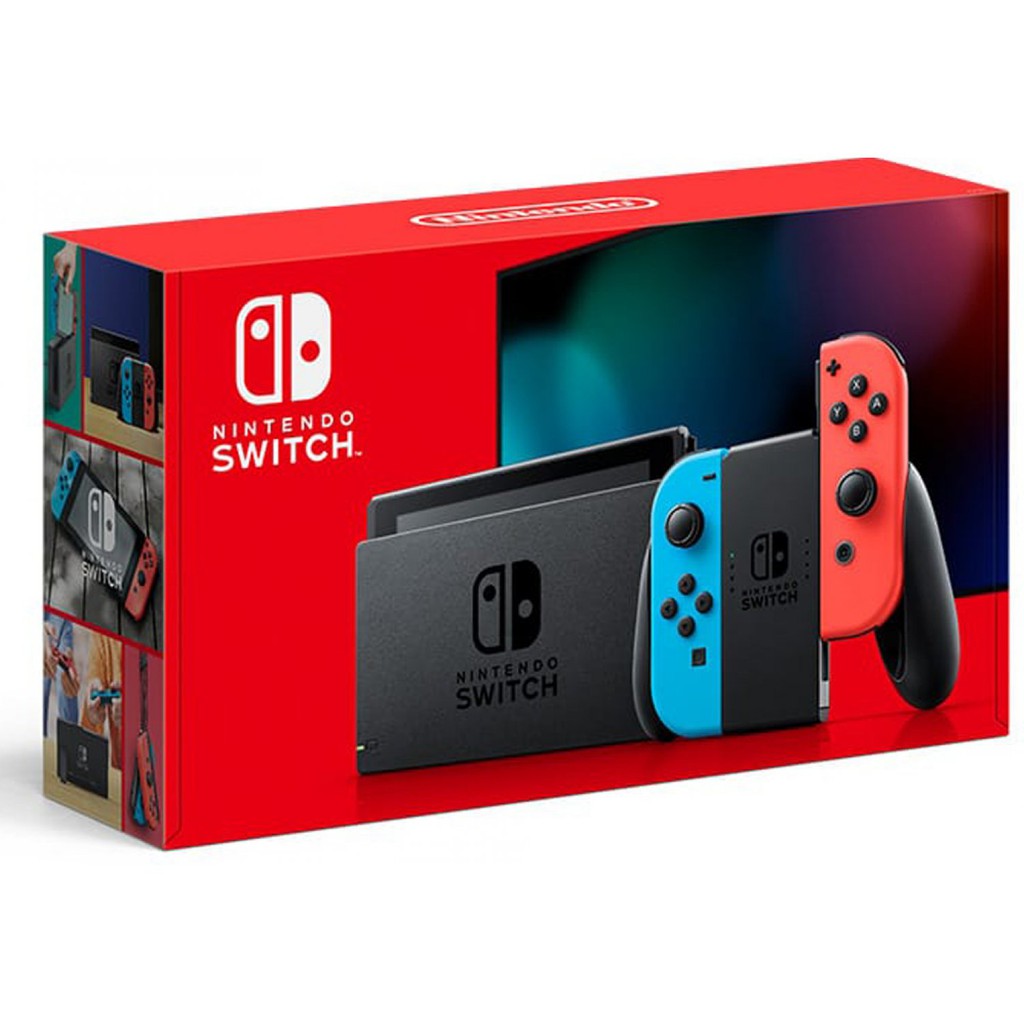 Jual Nintendo Switch New Version/V2 (Neon Blue-Red - HAC 001) free Tempered Glass Indonesia