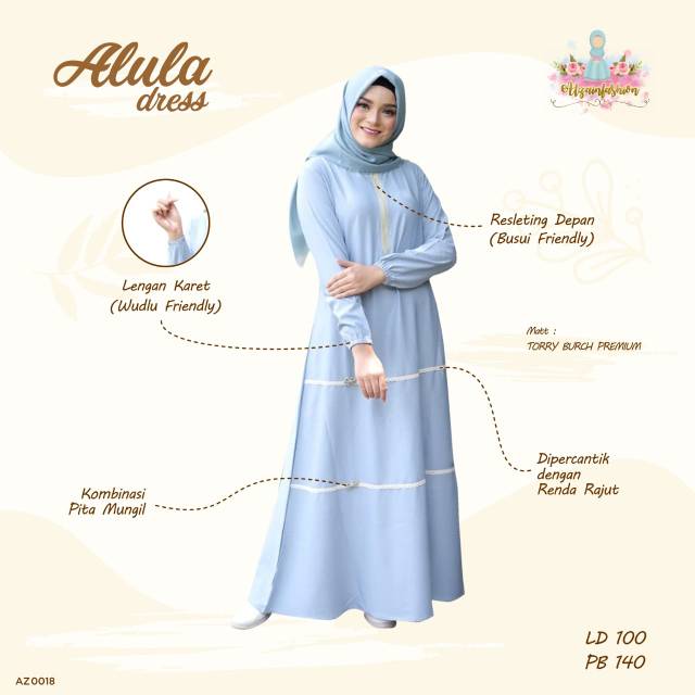 Alula Dress Gamis by Alzain Fashion