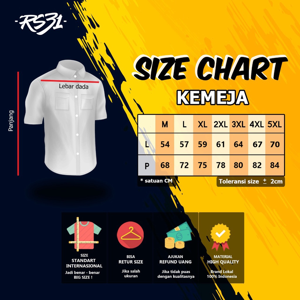 RS31 Kemeja Dua Warna Lavante Shirt - Kemeja Pria Ukuran Jumbo / 2 Tone Hitam Navi Super Big Size