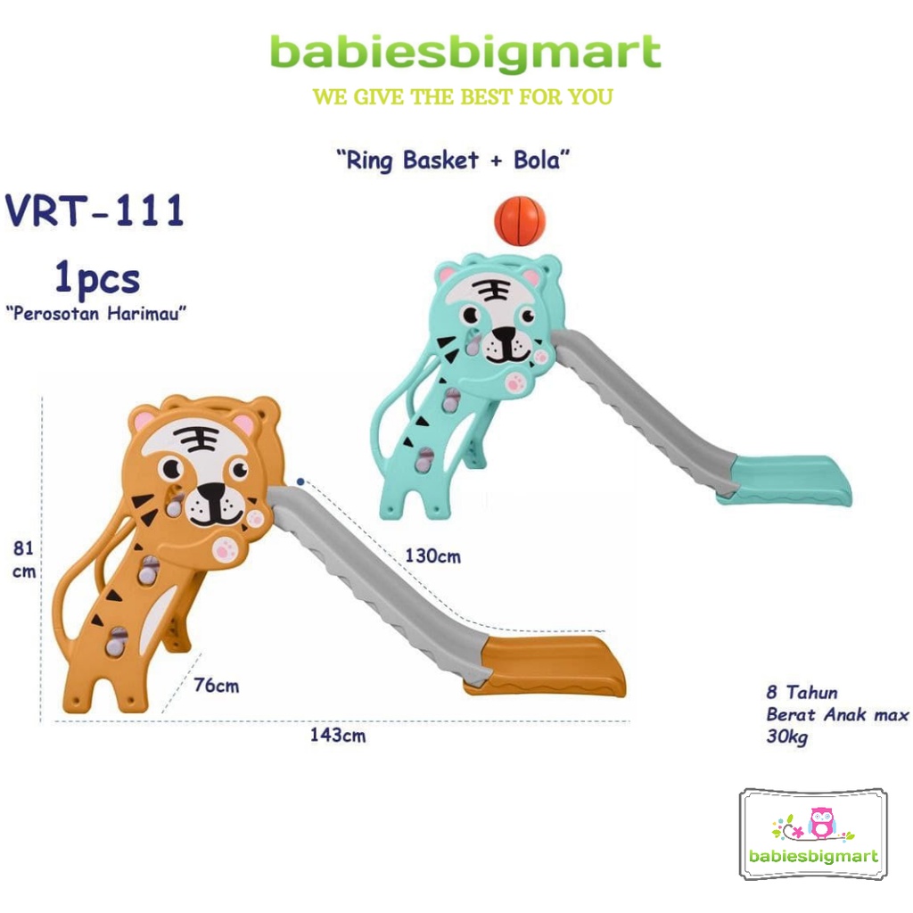 Mainan Anak Prosotan Tiger Ring Basket + Bola SB 8201 VRT 001 111 118 120 250 265 270 Perosotan