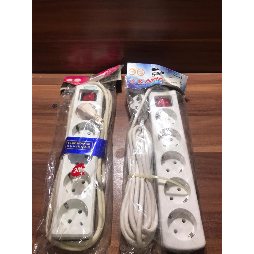 Colokan 5 lubang + Kabel kuningan asli - Terminal colokan listrik