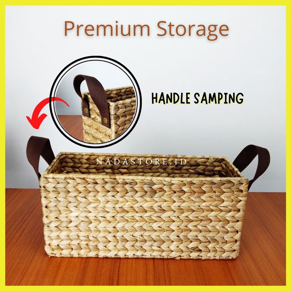 NEW ARRIVAL PREMIUM STORAGE WATER HYACINTH PRODUCT WITH HANDLE HANDMADE BY NADASTORE