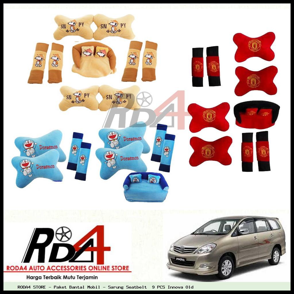 Paket Bantal Mobil - Sarung Seatbelt  9 PCS Innova Old