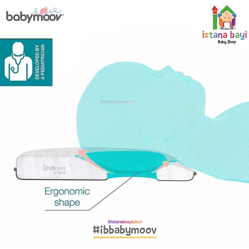 Babymoov Lovenest Bantal anti peyang - Bantal bayi Anti peyang