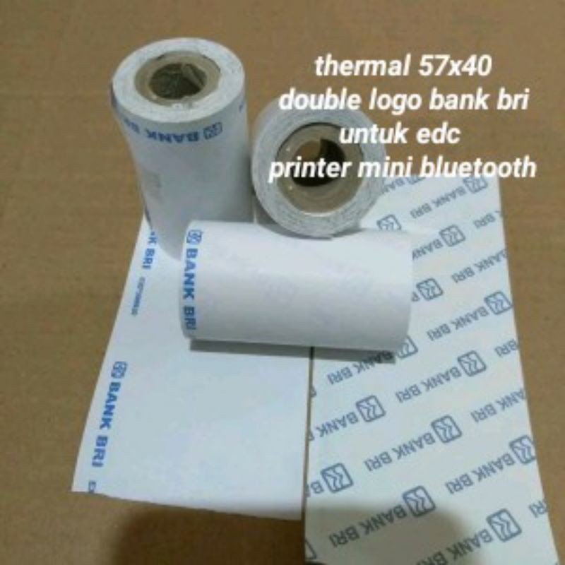 

kertas thermal 57x40 double logo bank BRI kertas thermal EDC bri 57x40