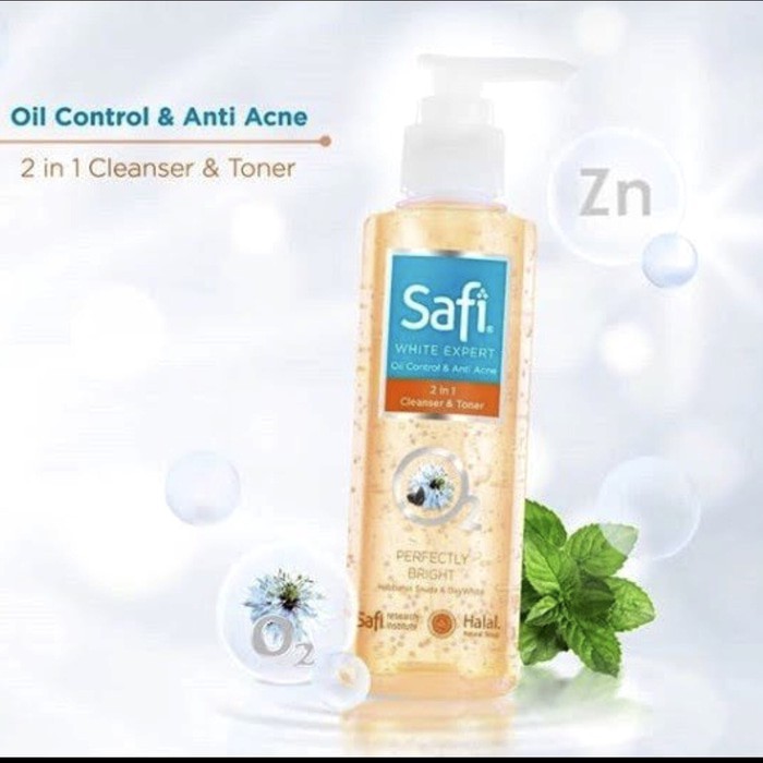 SAFI WHITE EXPERT OIL CONTROL &amp; ANTI ACNE 2 IN 1 CLEANSER &amp; TONER 150ML (NEW PACKAGING)