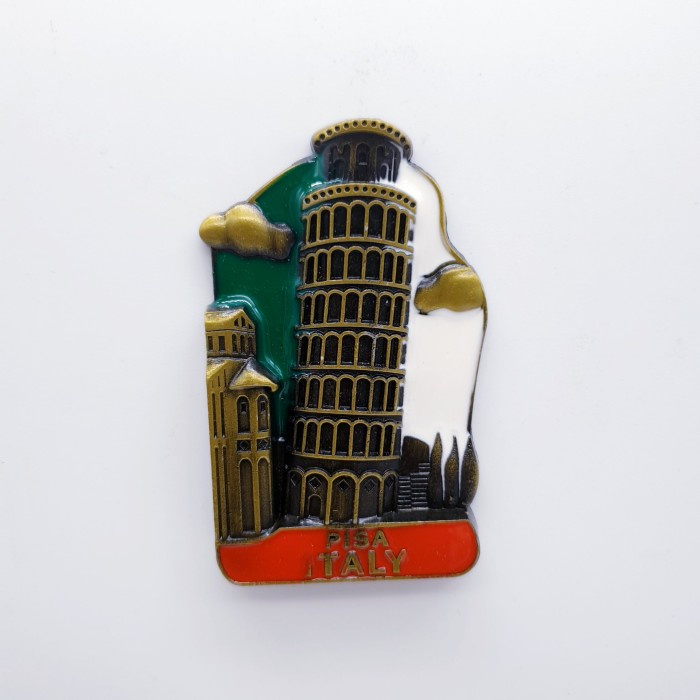 3D LOGAM Souvenir Negara magnet Kulkas Tempelan Italy Pisa