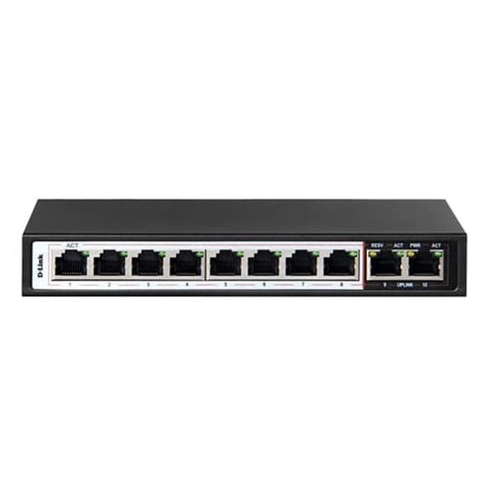 D-Link PoE Switch DES-F1010P-E 8 Port PoE + 2 Uplink Port | DLink GARANSI RESMI