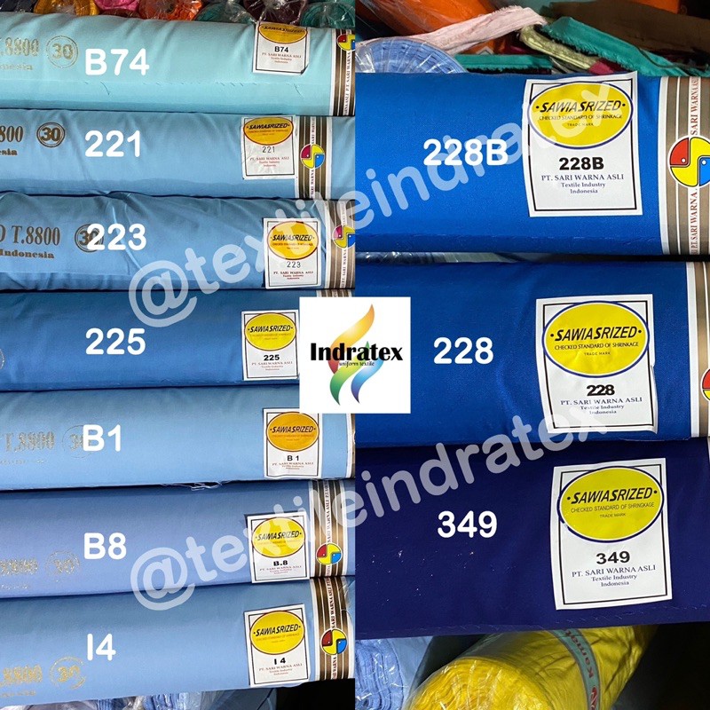 KAIN OXFORD SARI WARNA per roll SARIWARNA SWAICHI POLOS BAHAN BAJU SERAGAM SEKOLAH PRAMUKA KERUDUNG MASKER