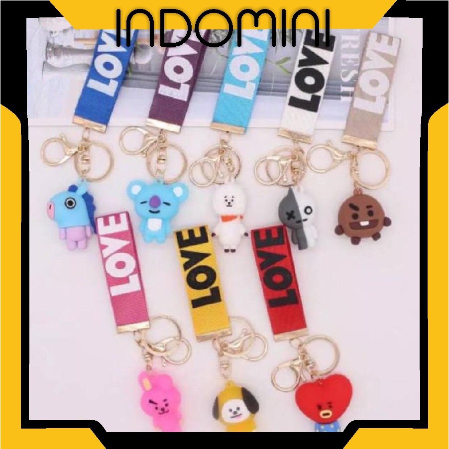 INDOMINI A032 KEYCHAIN LOVE GANTUNGAN KUNCI KOREA BONEKA BTS KPOP LUCU AKSESORIS TAS IMPORT MURAH