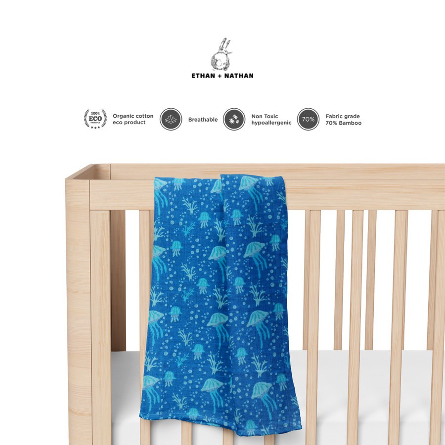 Ethan + Nathan - Baby Swaddle Blanket Pattern Jellyfish