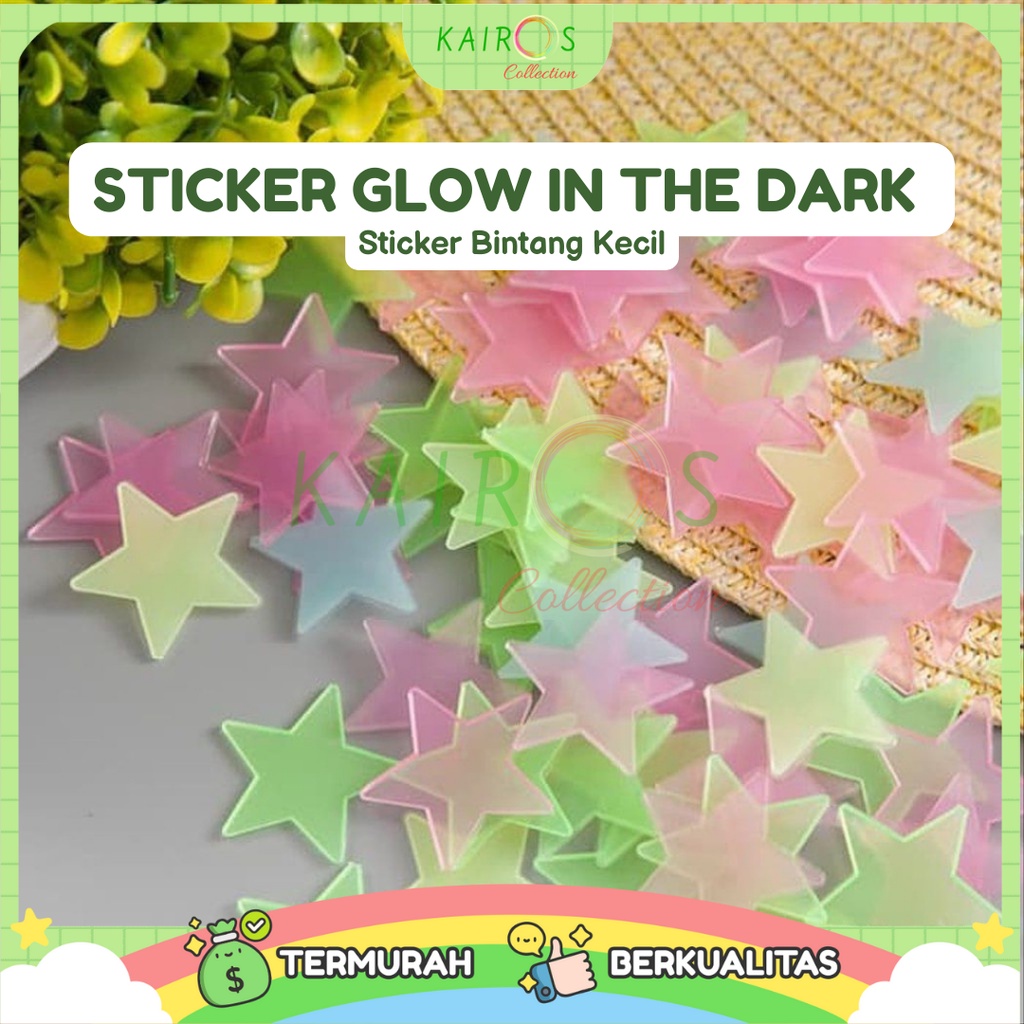 Sticker Dinding Bintang Kecil Glow In The Dark Hiasan Dekorasi Kamar