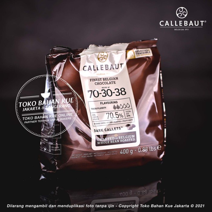 Callebaut Dark Chocolate Couverture 7030 705 400gr ASLI Cokelat Noir