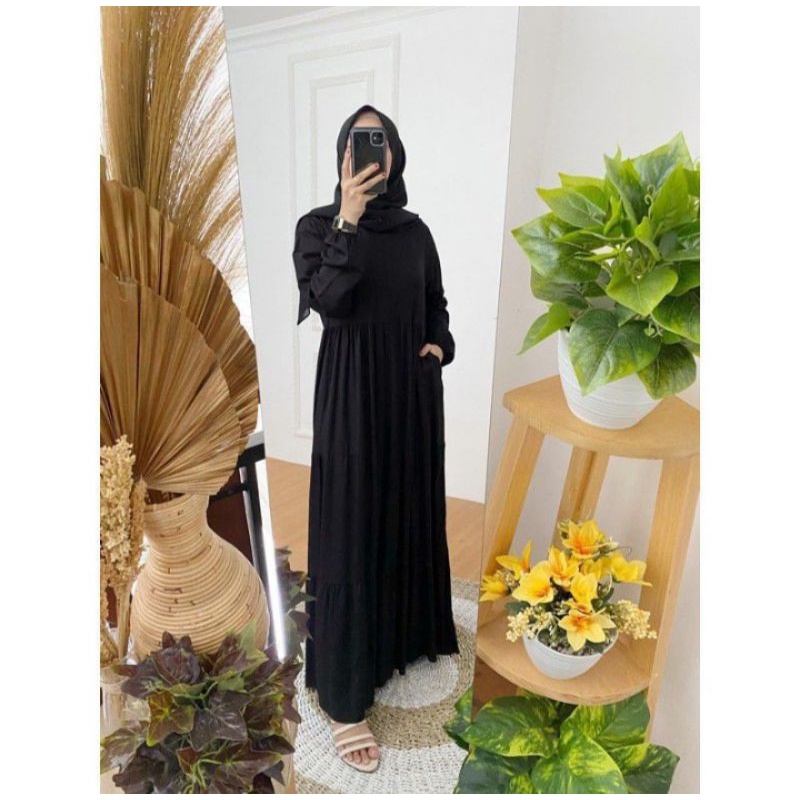 Najwa Gamis Jumbo ld 120 Gamis Rayon Premium Polos