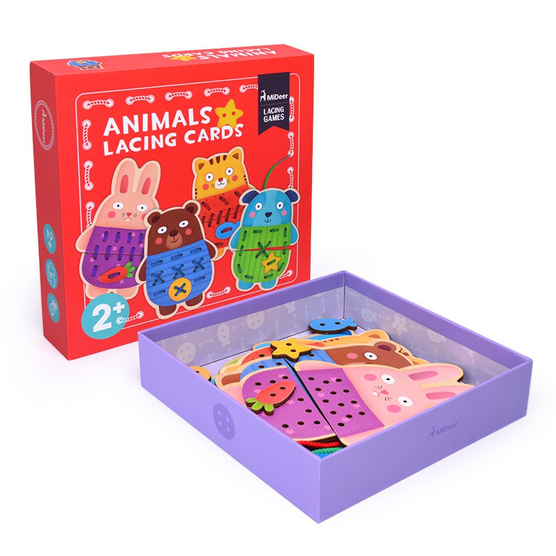 TweedyToys - Mideer Animal Lacing Cards / Mainan edukasi menjahit