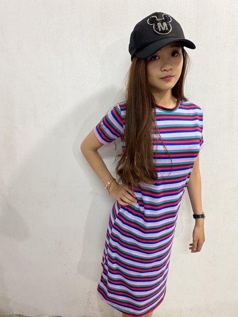 Dress pelangi Candy Salur Spandex