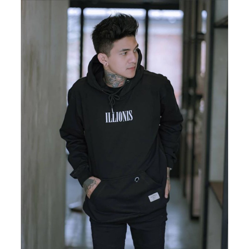Sweater Hoodie Distro Illionis White Bahan Flece Tebal Sedia Size XXL