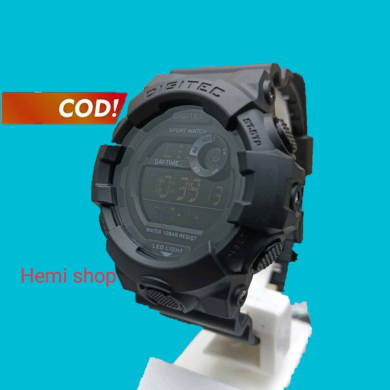 jam tangan DIGITEC pria jam tangan pria jam tangan DIGITEC Digital karet DG-5112T Keren - Hitam