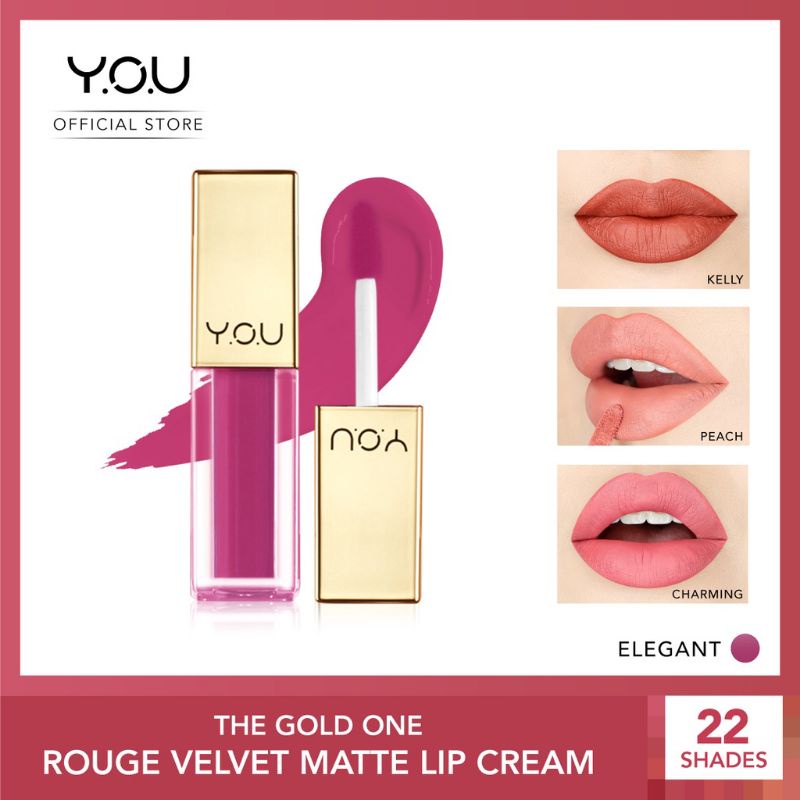 Kosmetik You The Gold One Rouge Velvet Matte Lip Cream (Quick Dry | Lipcream lipstick lipstik