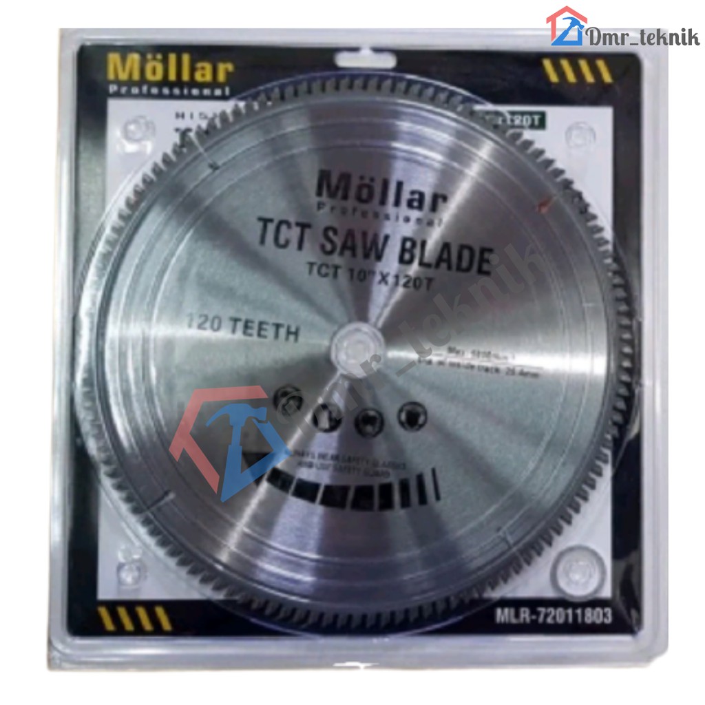 MOLLAR Tct Saw Blade 10" X 120T - Mata Potong Gergaji almunium - Circular Saw 10 inch X 120T