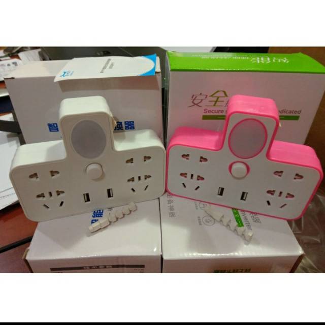 Colokan dinding serba guna +lampu tidur + colokan usb