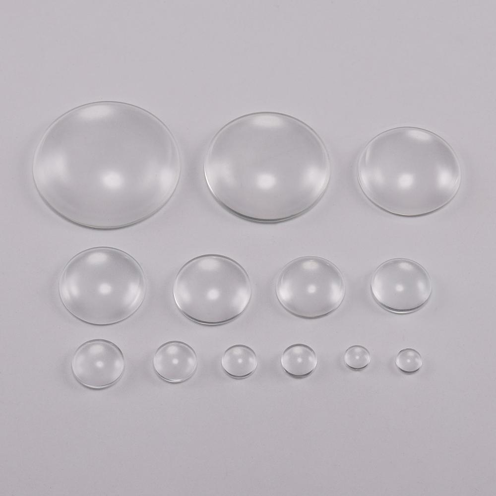 50pcs/bag 8 10 12 14 16 18 20 25 30 mm Round Flat Back Clear Glass Cabochon Transparent Cabochon For Diy Jewelry Making Supplies