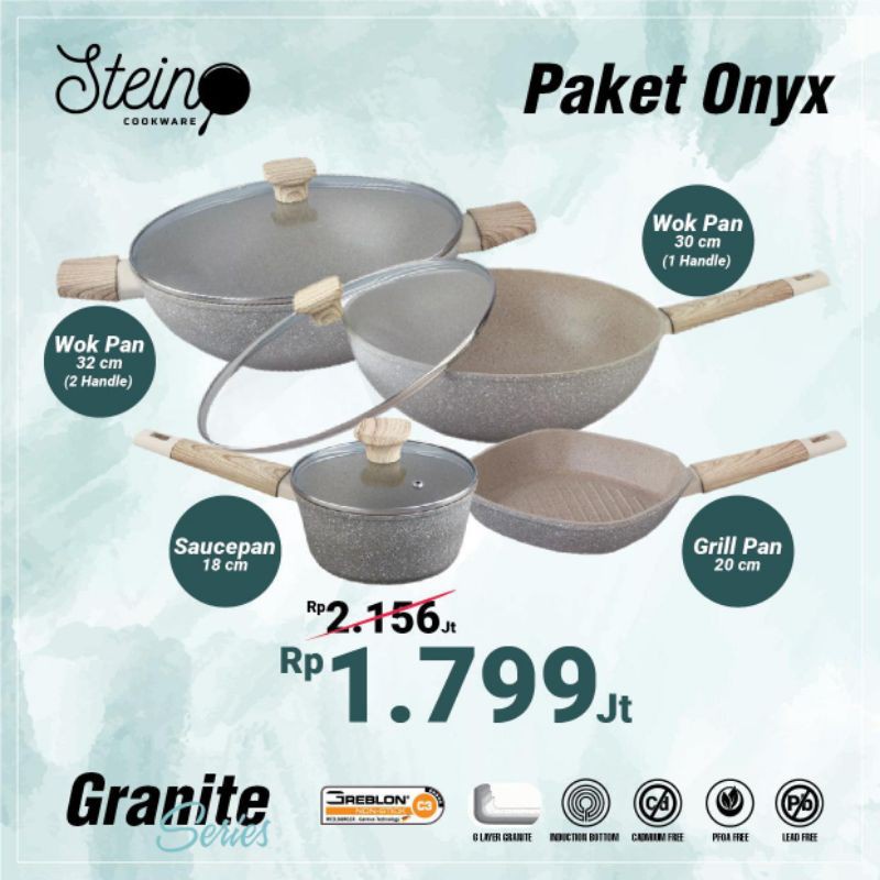 Stein cookware Granit series Paket Onyx