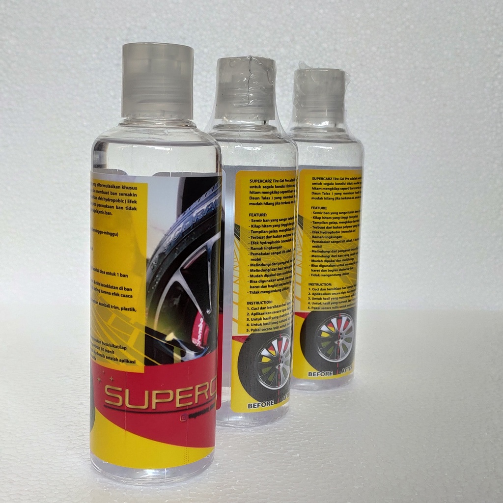 Semir ban motor dan Mobil Super kilap Penghitam Ban Supercarz Tire Gel