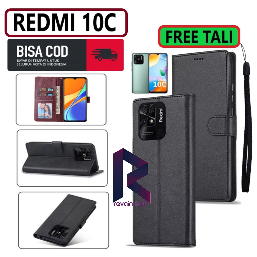 NEW XIAOMI REDMI 10C FLIP COVER CASE DOMPET CASING FLIP WALLET LEATHER KULIT PREMIUM SARUNG BUKA TUTUP FLIP CASE XIAOMI REDMI 10C