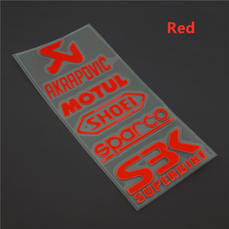 Sticker Decal Reflektor Dekorasi Motor Motif Tulisan AKPAPOVIC MOTUL Shoesi SBK