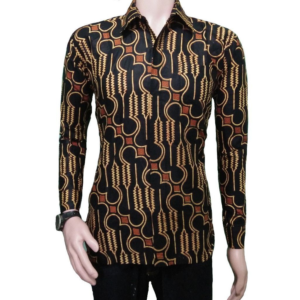 BSWART BATIK HRB026 Kenongo Hem Pendek Padi Pekalongan M L XL Batik Pria MURAH