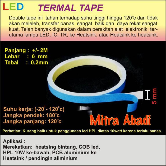 

Thermal Tape 2 meter x 6 mm
