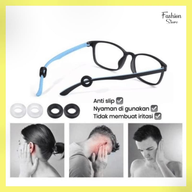 FS EARHOOK PENGAIT KACAMATA SILICON BULAT 1PASANG (2PCS) / KARET ANTI SLIP KACAMATA PENAHAN TELINGA