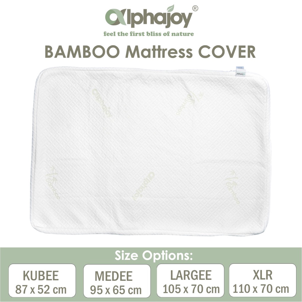 Seprai Kasur Bayi Alphajoy Bamboo Baby Mattress Cover Matras seprei anti alergi Jacquard Bambu