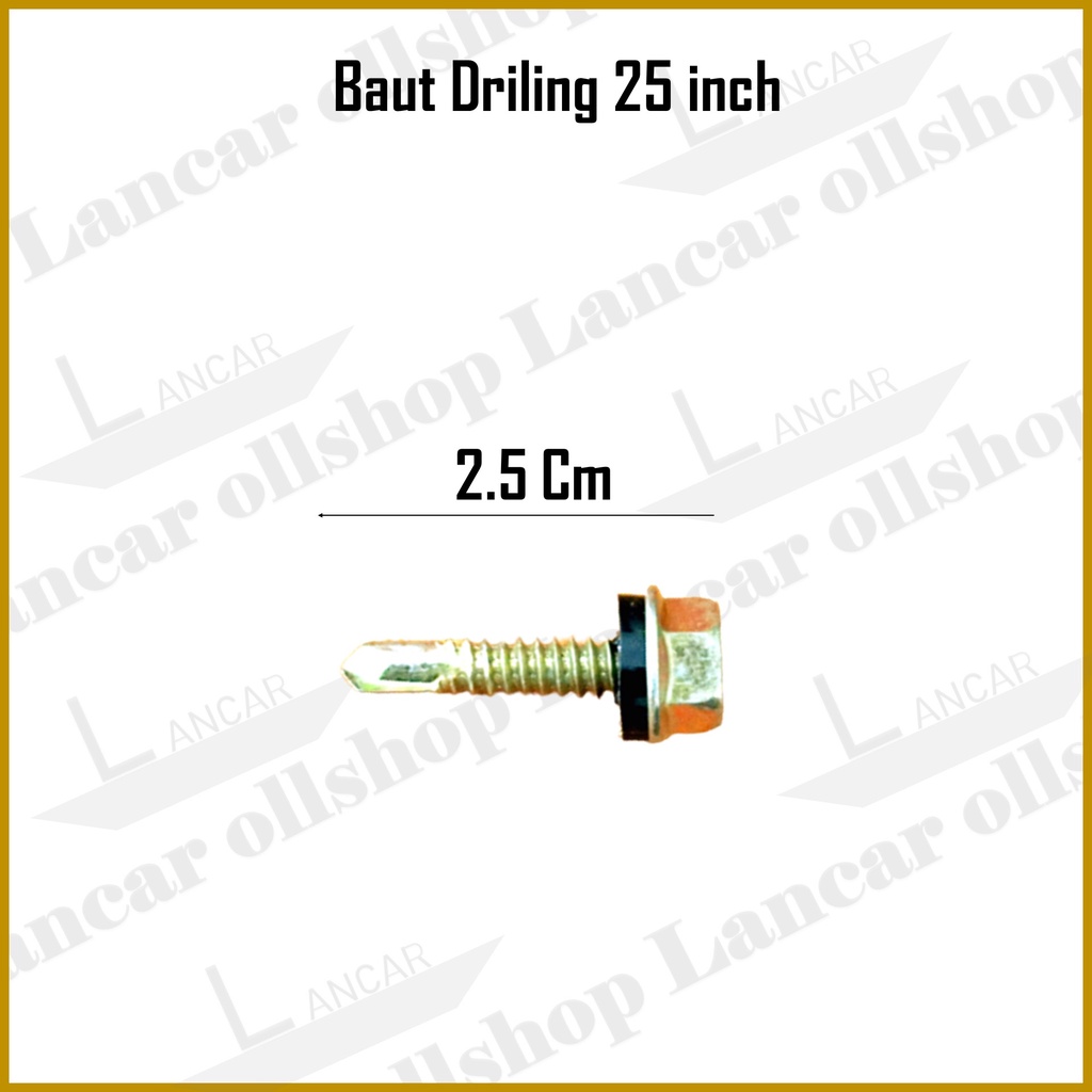 Baut Baja Ringan Roofing Drilling 25 MM Perkotak Isi 900 Pcs