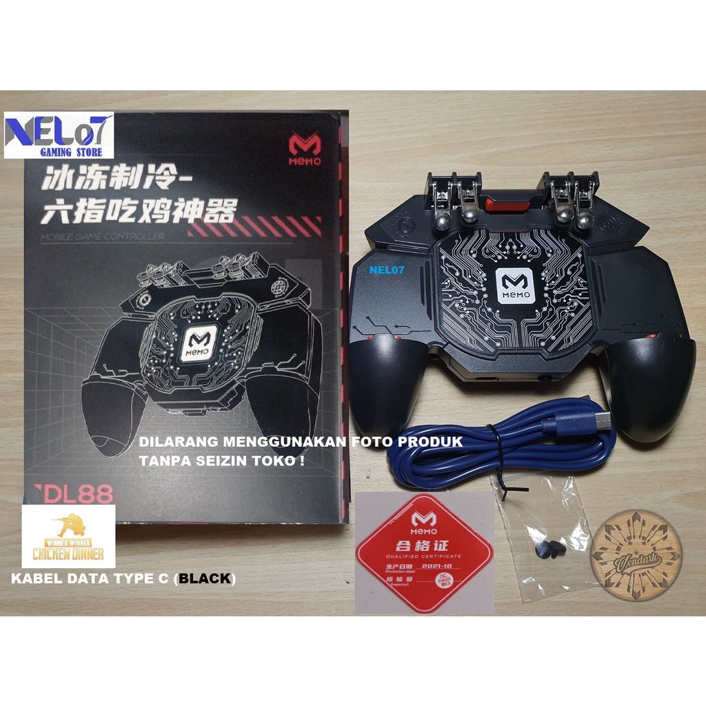 Original MEMO DL88 Gamepad Cooler 6 Fingerplay Pendingin HP Gamepad FF PUBG CODM