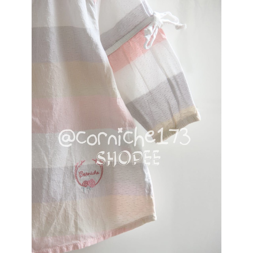 Corniche Kids Lia Stripe Babydoll Kids Offwhite - TH K23010